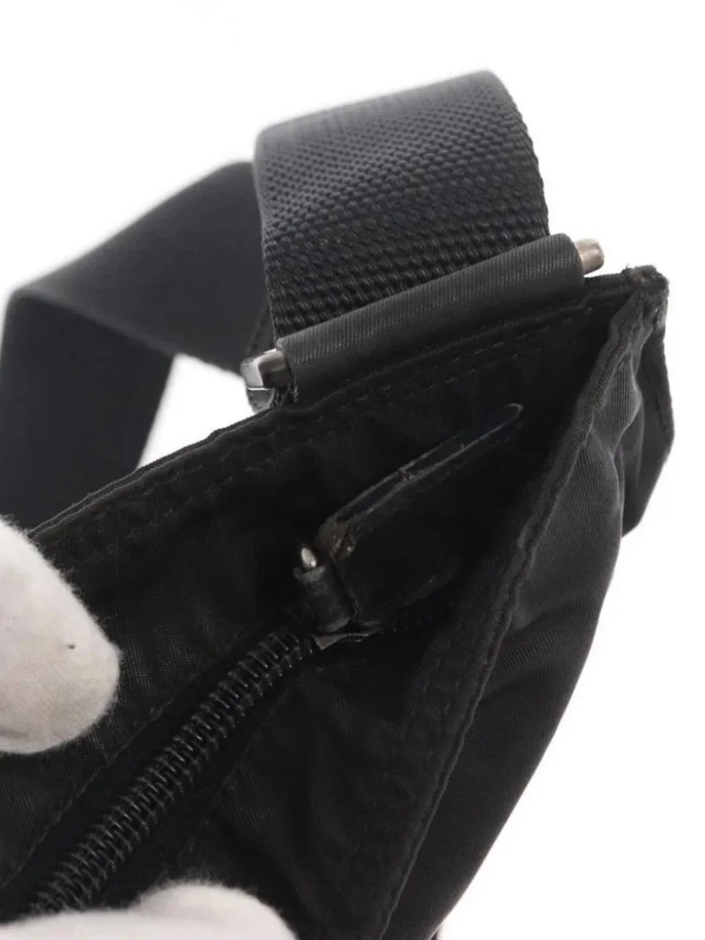 PRADA Shoulder Bag Nylon Black Silver Auth - Picture 9 of 16